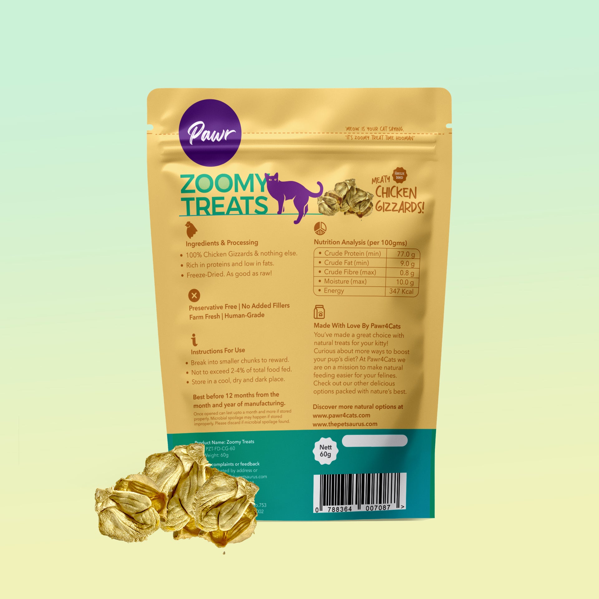 Zoomy Cat Treats | Chicken Gizzards | Freeze-Dried