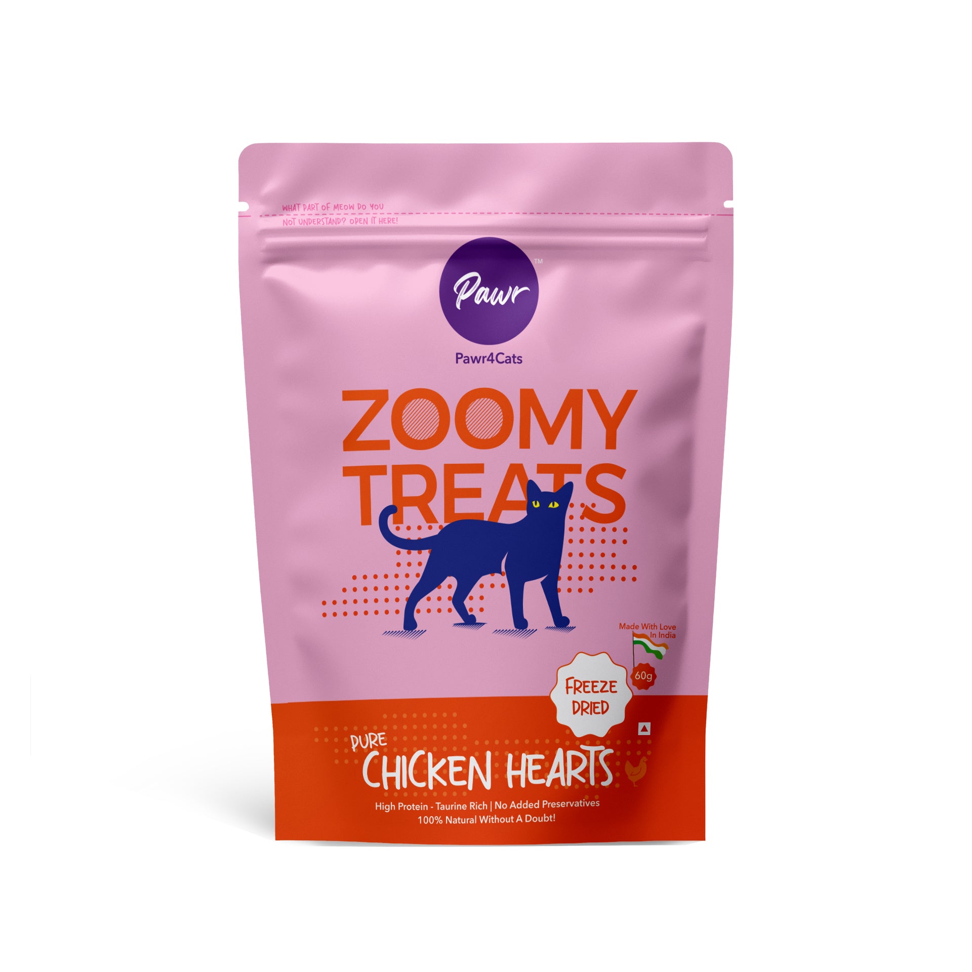 Zoomy Cat Treats | Chicken Hearts | Freeze-Dried