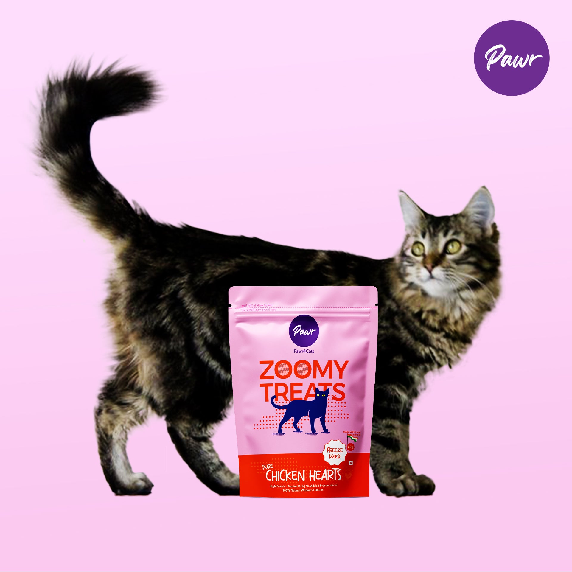 Zoomy Cat Treats | Chicken Hearts | Freeze-Dried