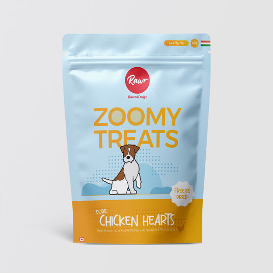 Zoomy Dog Treats | Freeze-Dried Chicken Hearts | Rich In Taurine